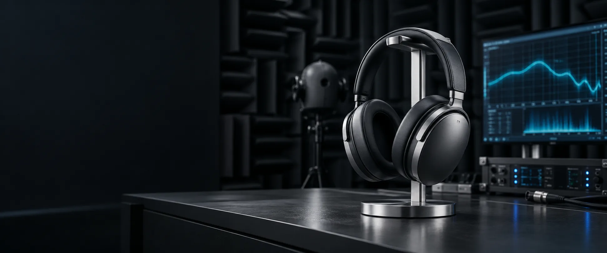 headphone programses arranged in a luxury beauty studio