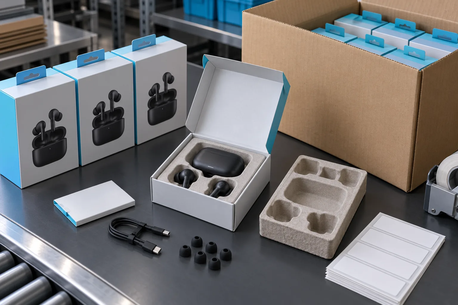 Human stone packaging and fulfillment desk